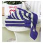 Clair De Lune Knitted Striped Blanket, Green & Purple