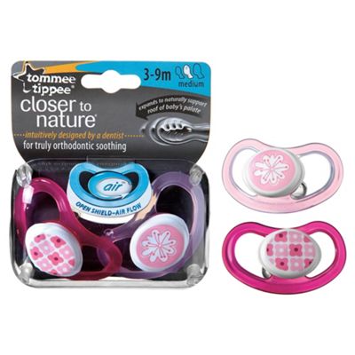 Tommee Tippee Closer To Nature C-Air Soothers 3-9 Months X2