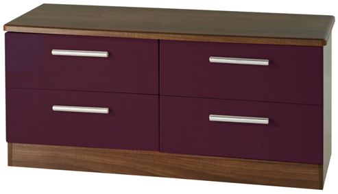 Image of Welcome Furniture Knightsbridge 4 Drawer Chest - Oak - Ebony