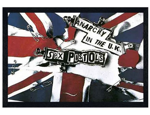 Image of S*x Pistols Black Wooden Framed Anarchy In The Uk Poster