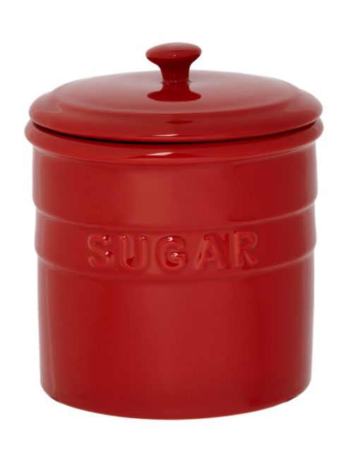 Image of Linea Ceramic Maison Sugar Jar In Red