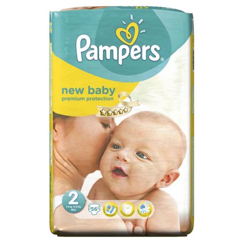 Image of Pampers New Baby Size 2 Essential Pack - 56 Nappies