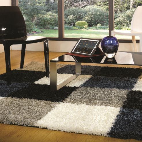 Image of Nordic Andes Blue/grey 80x150 Cm Shaggy Rug