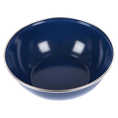 Image of Summit Enamel Camping Bowl With Stainless Steel Rim, Blue 15cm