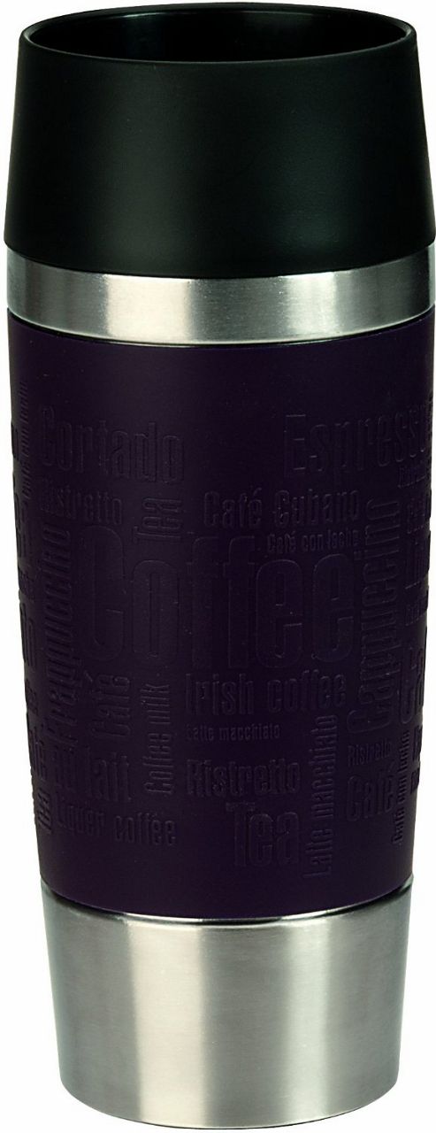 Image of Emsa Stainless Steel Travel Mug With Purple Silicone Sleeve
