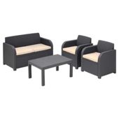 Allibert Carolina Rattan Effect Lounge Set