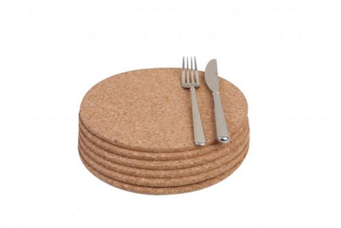 Image of T And G Woodware Ltd Cork Mats Round (pack 6)