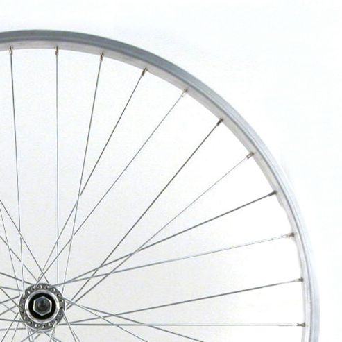Image of 26x1 75 Alloy Rear Wheel With Solid Axle Silver Gear Sided