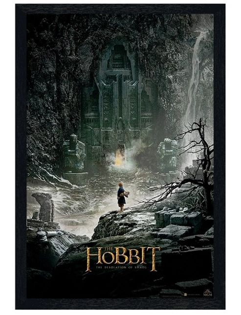 Image of Black Wooden Framed The Hobbit The Desolation Of Smaug Poster