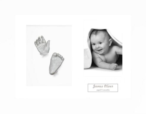 Image of 3d Baby Casting Kit - White Frame - Silver Paint