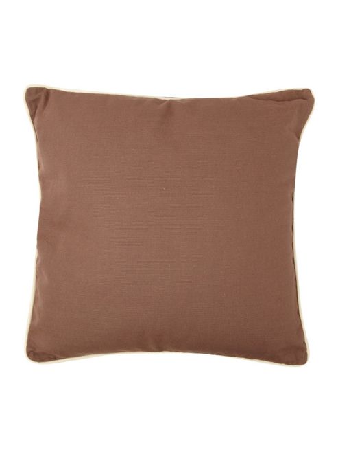 Image of Linea Brown Plain Piped Cushion In Brown