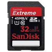 SanDisk Extreme SDHC memory card Class 10 - 32GB.