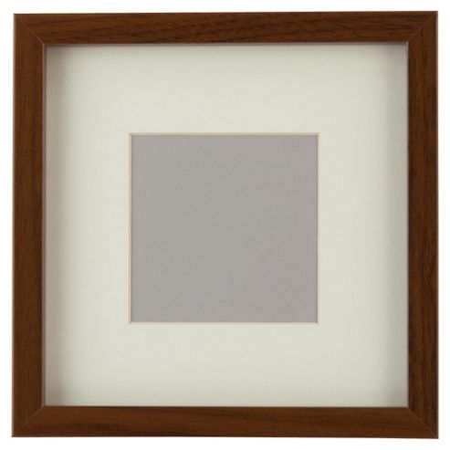 Image of Tesco Basic Photo Frame Walnut Effect 7 X 7"/4 X 4"with Mount
