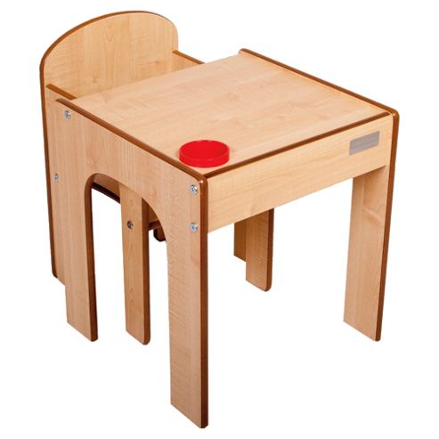 Image of Little Helper Fun Station Toddler Table & Chair Set In Maple