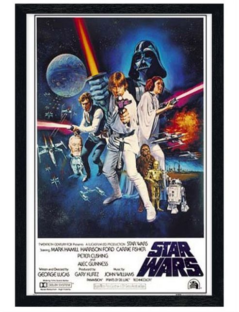 Image of Star Wars Black Wooden Framed Movie Score Poster