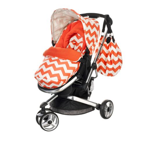 Image of Obaby Chase 3 Wheeler Stroller - Zigzag Orange