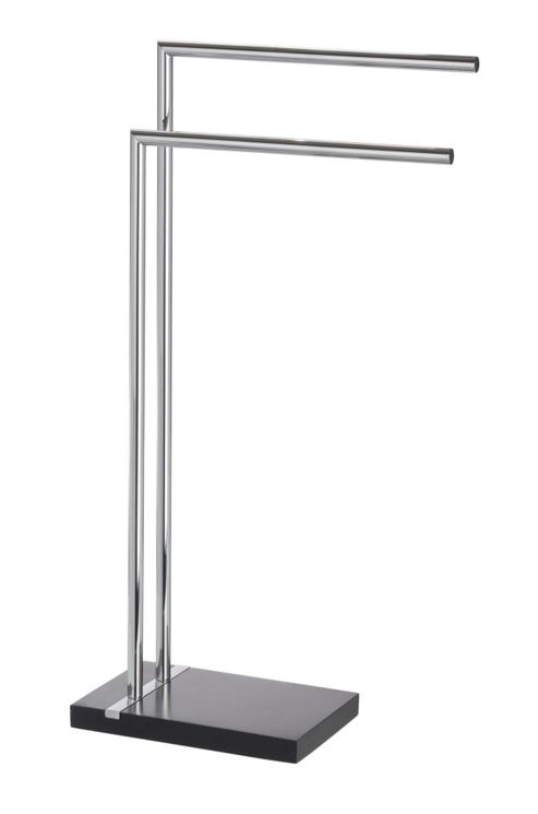 Image of Wenko Noble 45.5cm Towel And Clothes Stand In Chrome - Black