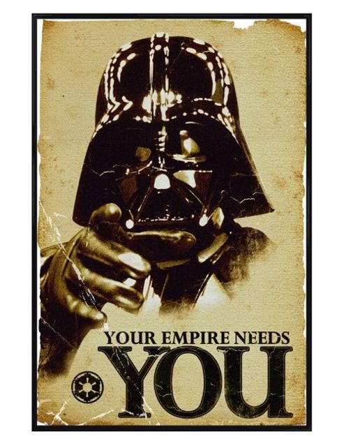 Image of Gloss Black Framed Star Wars Your Empire Needs You Propaganda Poster