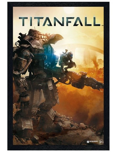 Image of Black Wooden Framed Titanfall The Mecha-titans Poster