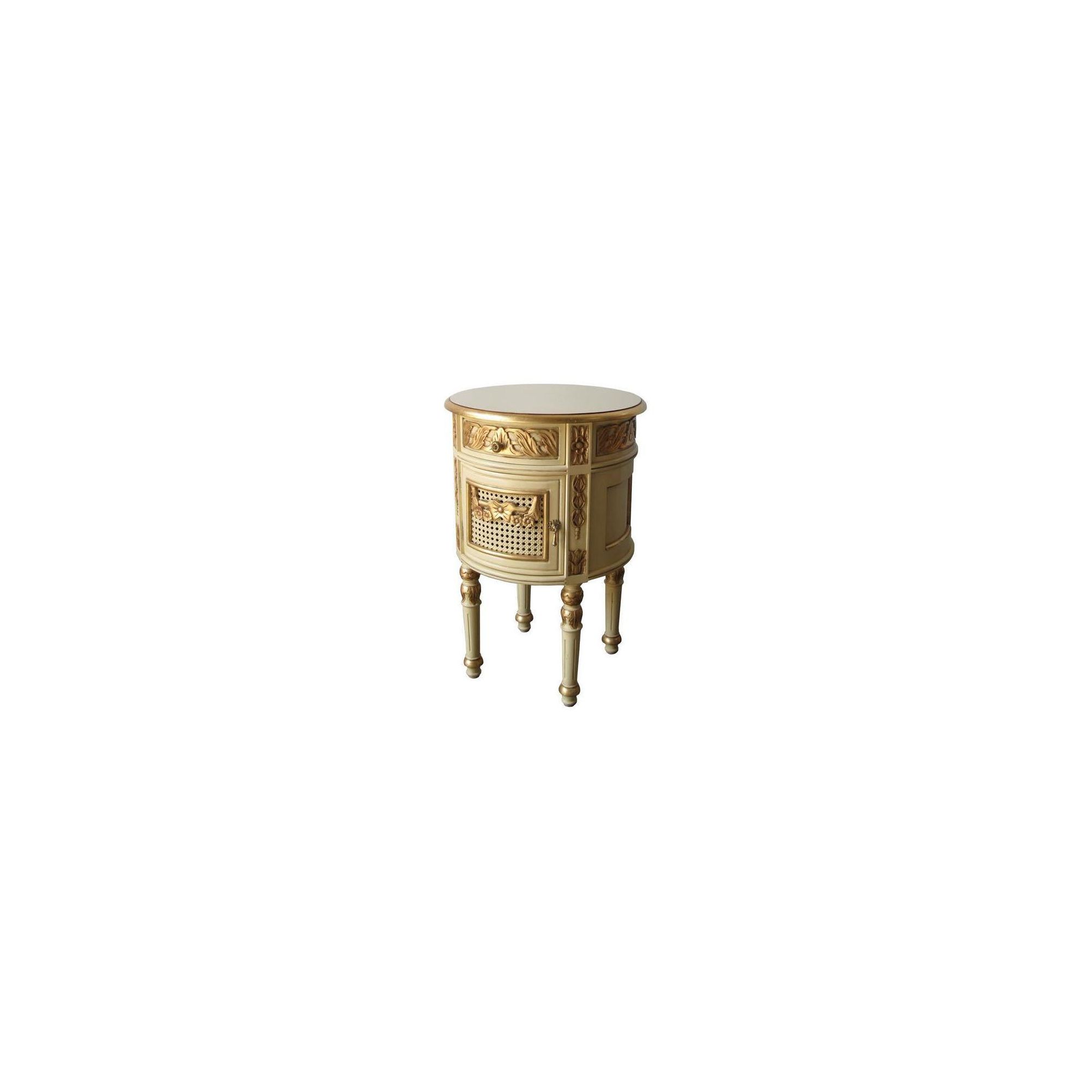 Lock stock and barrel Mahogany French Round Bedside Table in Mahogany - Wax at Tesco Direct