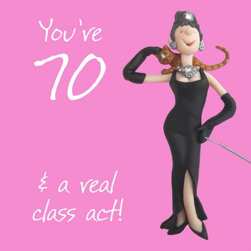 Image of Holy Mackerel Happy 70th Birthday. Your 70, & A Real Class Act Greetings Card