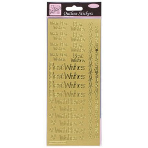 Image of Outline Stickers Regular Best Wishes Gold