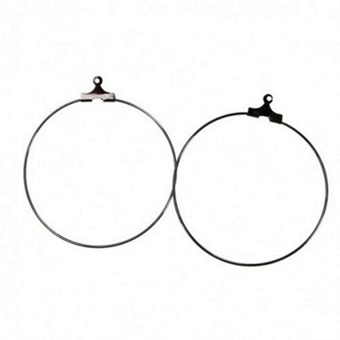 Image of Hoop Earrings - Black - 20 Pack