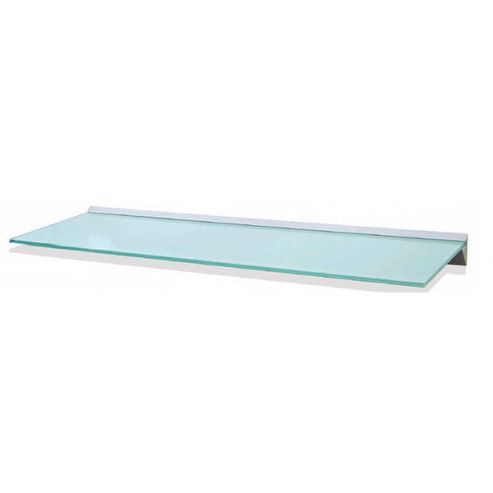 Image of Levv Bathroom And Kitchen Aluminium Glass Floating Shelf - Black - 80cm