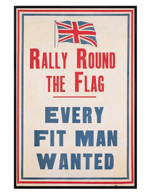 Image of Every Fit Man Wanted Gloss Black Framed Rally Round The Flag Poster
