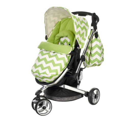 Image of Obaby Chase 3 Wheeler Stroller - Zigzag Lime