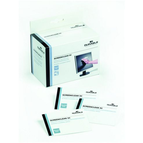 Image of Durable 50 Individually Wrapped Screen Cleaning Sachets