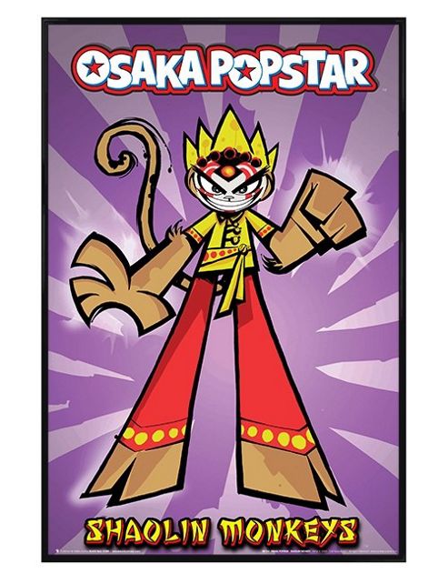 Image of Gloss Black Framed Osaka Popstar Shaolin Monkeys Poster