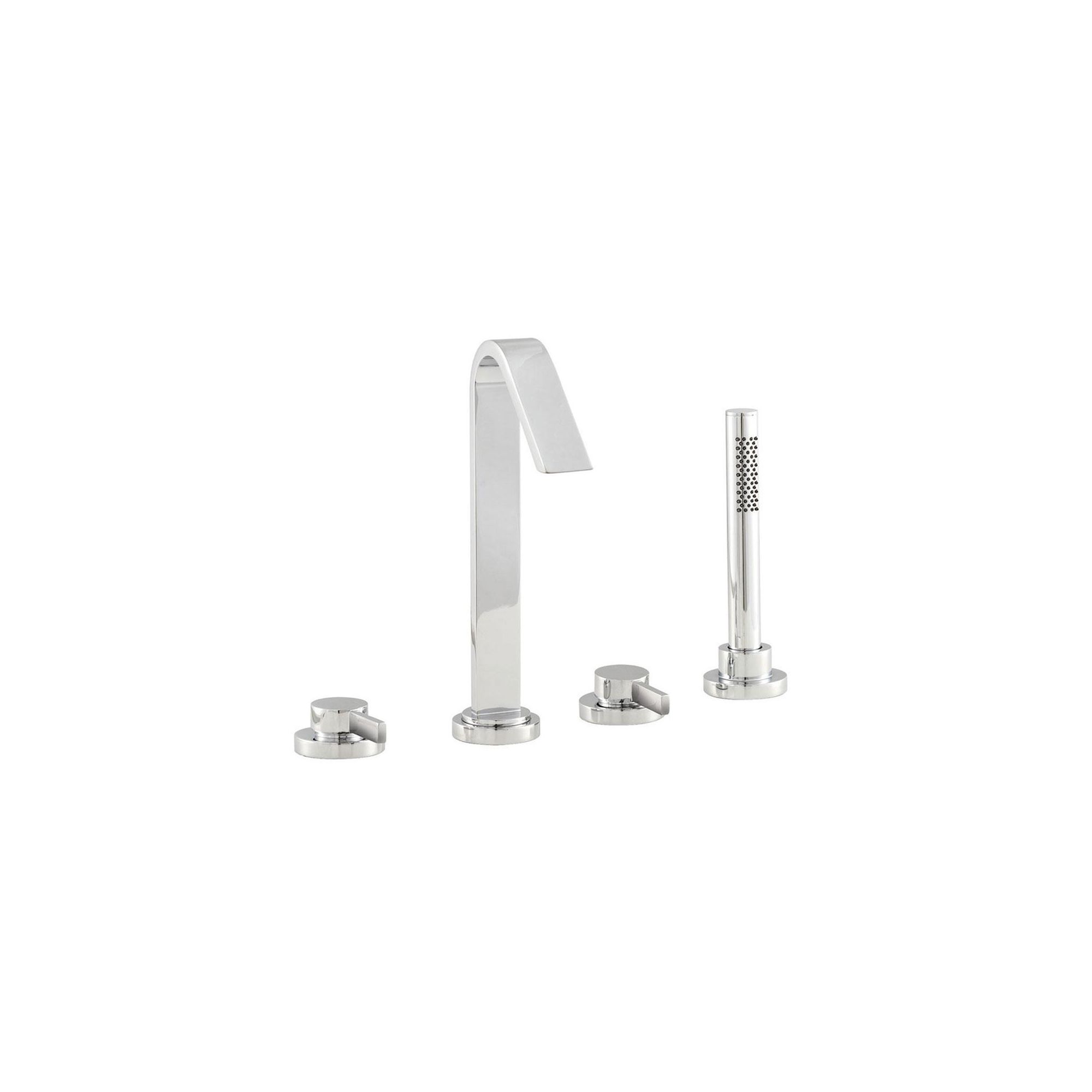 Hudson Reed Clio 4 Tap Hole Bath Shower Mixer Tap with Swivel Spout and Shower Kit at Tesco Direct