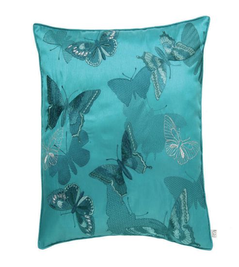 Image of Catherine Lansfield Designer Butterfly Cushion Cover - Teal