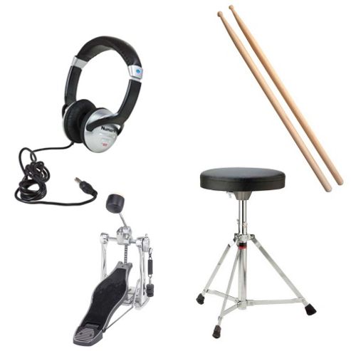 Image of Jb's Music Electronic Add On Pack 2 - Includes Stool, Sticks, Headphones, Bass Drum Pedal, Designed For Roland Td4kp, Td11k, Td11kv, Td15k, Td15kv