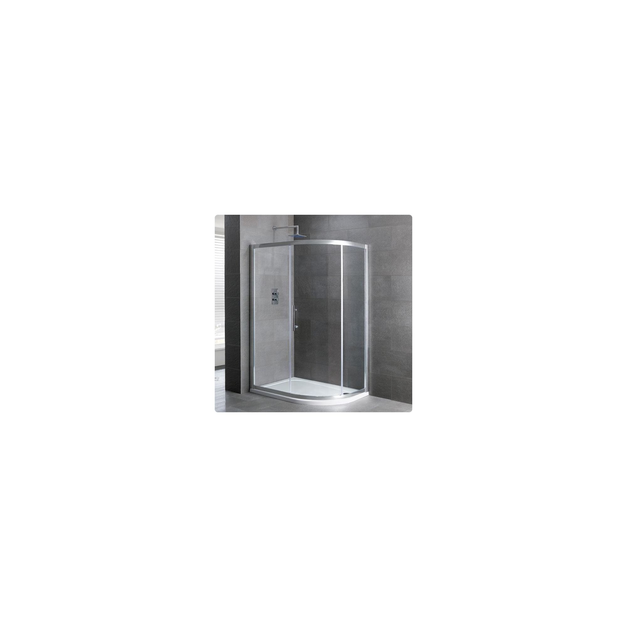 Duchy Select Silver 1 Door Offset Quadrant Shower Enclosure 900mm x 800mm, Standard Tray, 6mm Glass at Tesco Direct