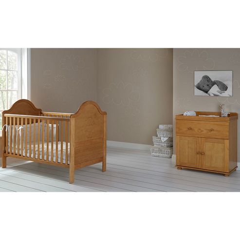 Image of Obaby B Is For Bear Cot Bed & Closed Changer (country Pine)