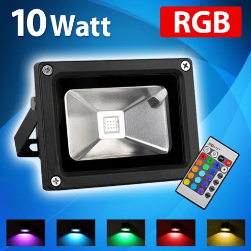 Image of Minisun 10w Rgb Led Remote Control Colour Changing Floodlight