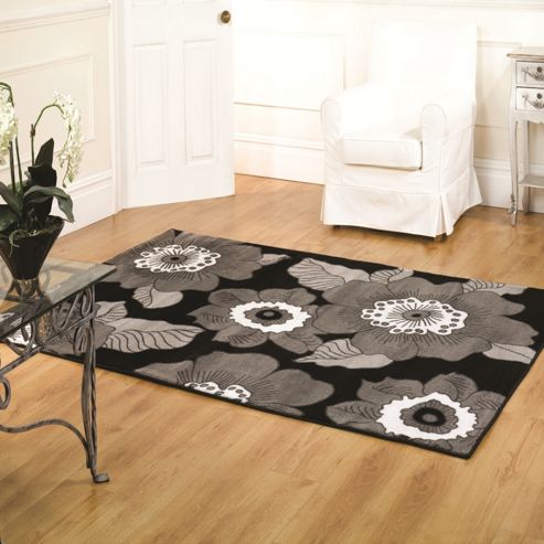 Image of Sincerity Modern Blossom Black 120x170 Cm Rug