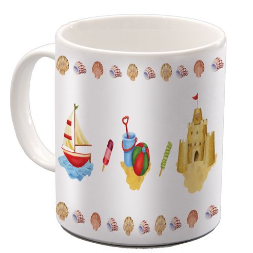 Image of Jan Pashley Seaside Beach Design Single Bone China Mug