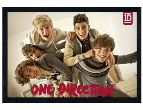 Image of One Direction Black Wooden Framed Pile On! 1d Poster
