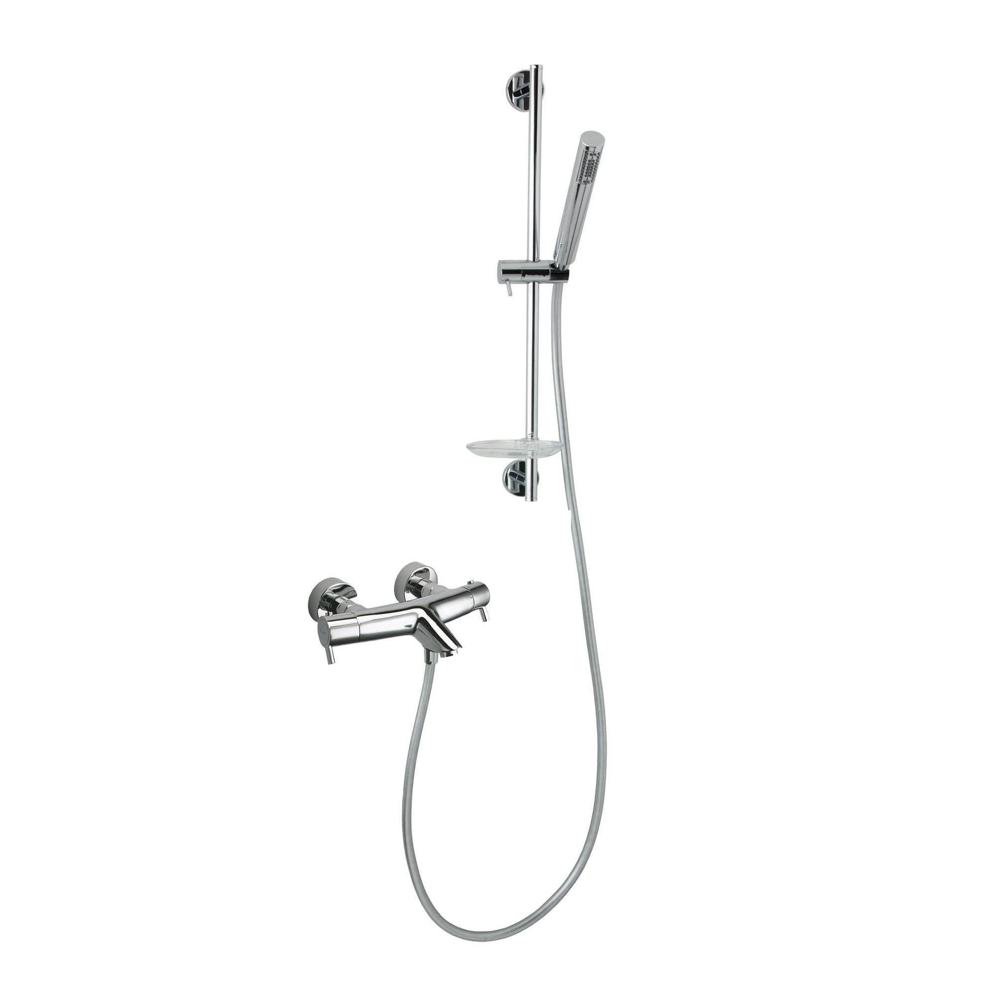 Ramon Soler Thermodrako Exposed Thermostatic Bath/Shower Mixer with Odisea Slide Rail Kit at Tesco Direct
