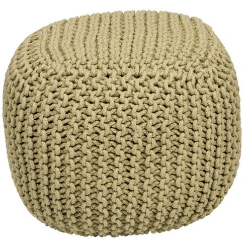 Image of Kaikoo Chunky Knit Bean Bag Cube, Sage