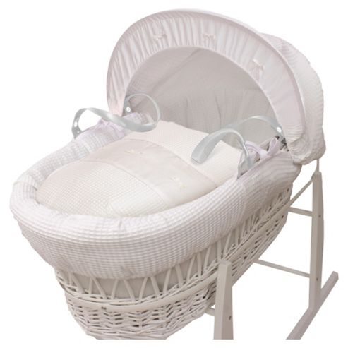 Image of Kinder Valley White Waffle Moses Basket