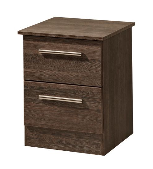 Image of Welcome Furniture Contrast 2 Drawer Bedside Table - Panga