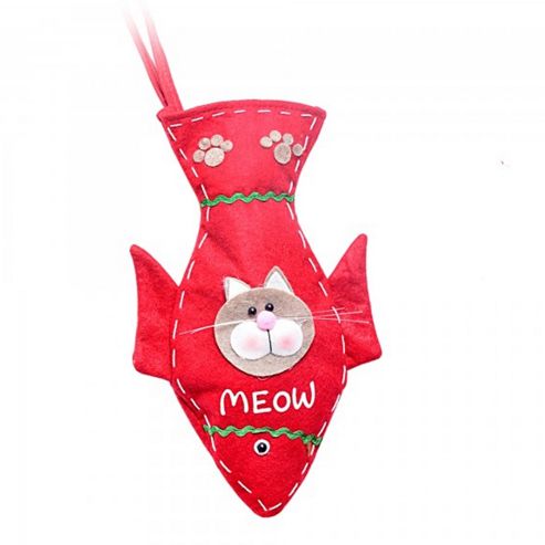 Image of Brown Cat Lovers Christmas Stocking Decoration
