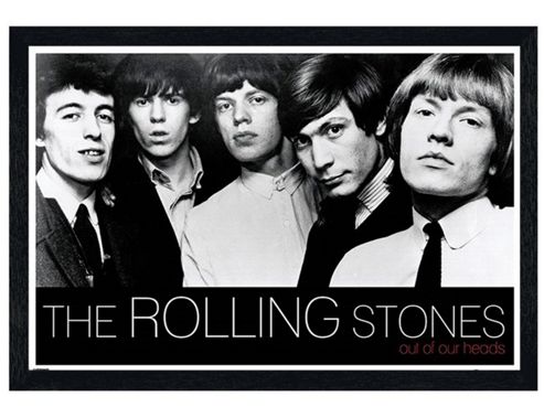 Image of Black Wooden Framed The Rolling Stones Out Of Our Heads Poster