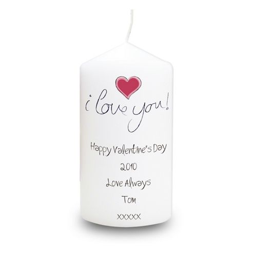 Image of Personalised I Love You Valentine Candle