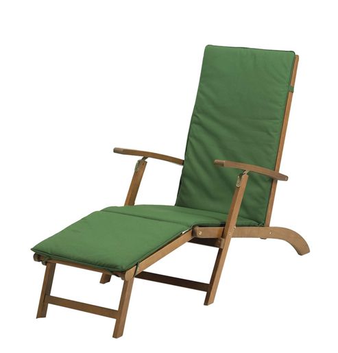 Image of Napoli Steamer Chair (with Green Cushion) Fsc Acacia