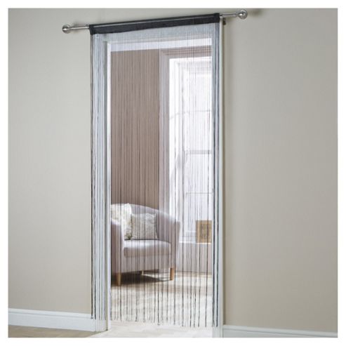 Image of Plain String Curtain 90x200cm - Black